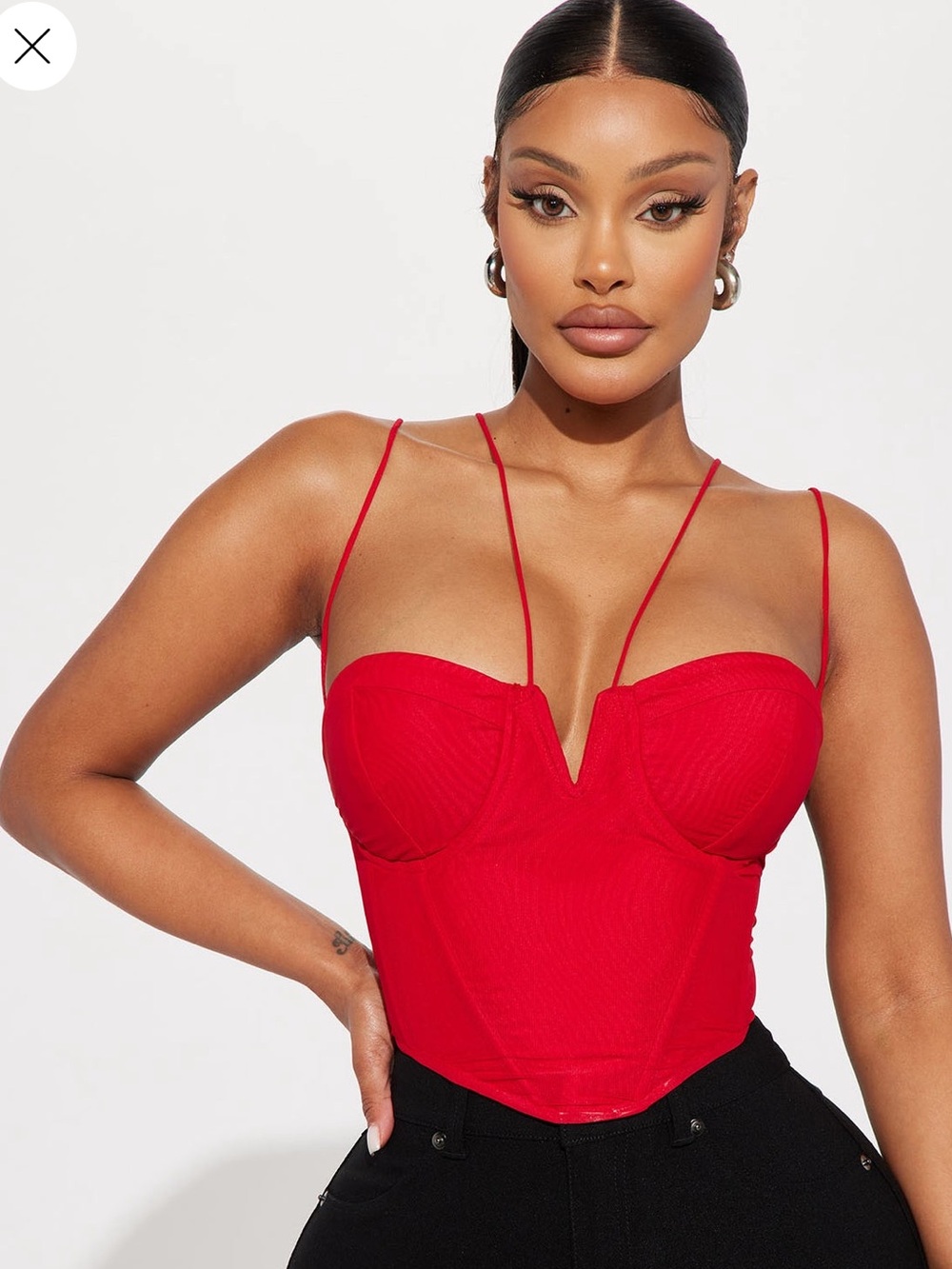 Fashion Nova Red Strappy Bustier Corset